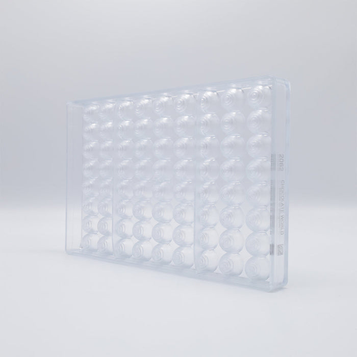 Chocolate World Pattern Top Polycarbonate Chocolate Mold – ~1.18 x 1.18 x 0.59 in, 21 Cavities