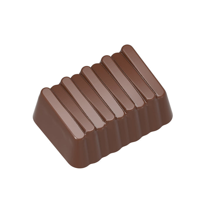 Chocolate World Praline Steps polycarbonate chocolate mold 1646CW with 21 cavities, professional Belgian confectionery mold for bonbons and pralines, clear polycarbonate praline steps chocolate mould 1646CW
