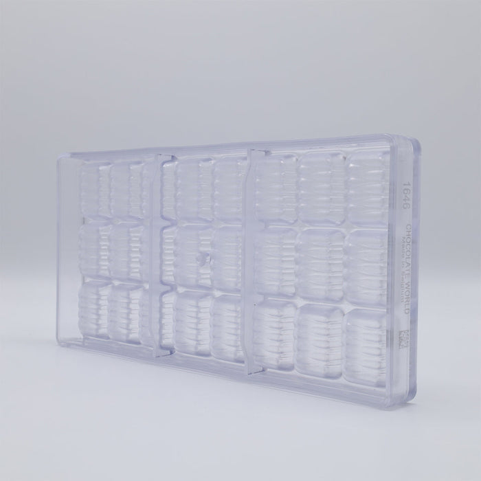 Chocolate World Praline Steps Polycarbonate Chocolate Mold – 1.34 x 0.94 x 0.47 in, 21 Cavities