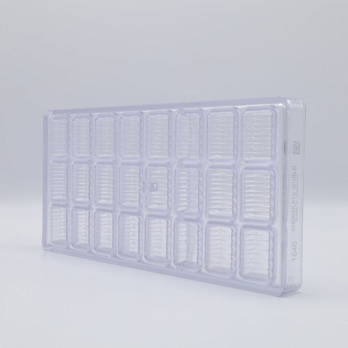 Chocolate World Praline Steps Polycarbonate Chocolate Mold – 1.34 x 0.94 x 0.47 in, 21 Cavities
