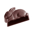 Chocolate World Rabbit polycarbonate chocolate mold 1362CW with 6 cavities, professional Belgian confectionery mold for bonbons and pralines, clear polycarbonate rabbit chocolate mould 1362CW