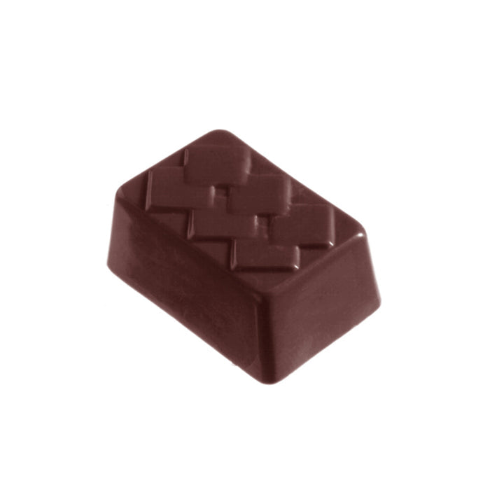 Chocolate World Rectangle Lozenge polycarbonate chocolate mold 2217CW with 6 cavities, professional Belgian confectionery mold for bonbons and pralines, clear polycarbonate rectangle lozenge chocolate mould 2217CW