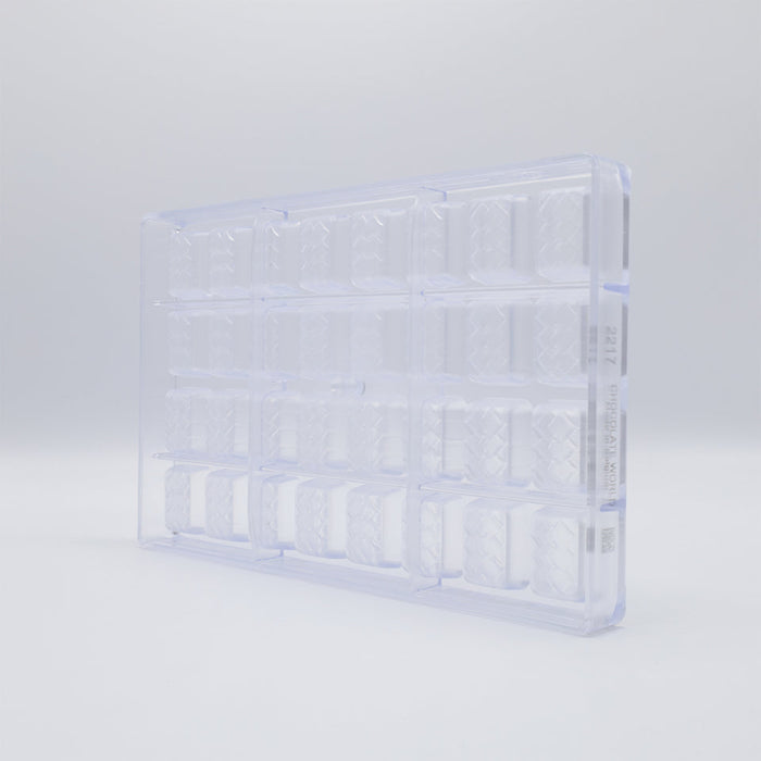 Chocolate World Rectangle Lozenge Polycarbonate Chocolate Mold – ~3.15 x 1.97 x 0.39 in, 6 Cavities