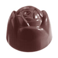Chocolate World Rose polycarbonate chocolate mold 1058CW with 21 cavities, professional Belgian confectionery mold for bonbons and pralines, clear polycarbonate rose chocolate mould 1058CW