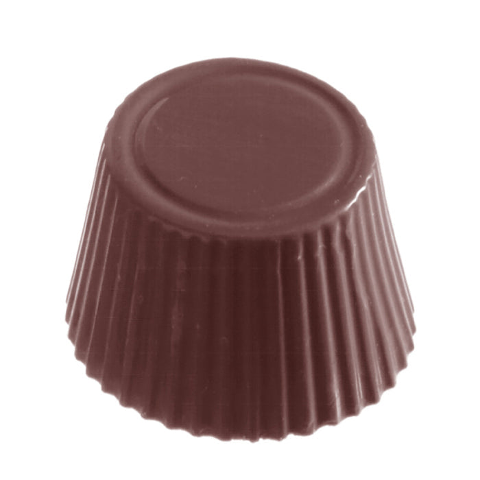 Chocolate World Round Cup polycarbonate chocolate mold 1002CW with 21 cavities, professional Belgian confectionery mold for bonbons and pralines, clear polycarbonate round cup chocolate mould 1002CW