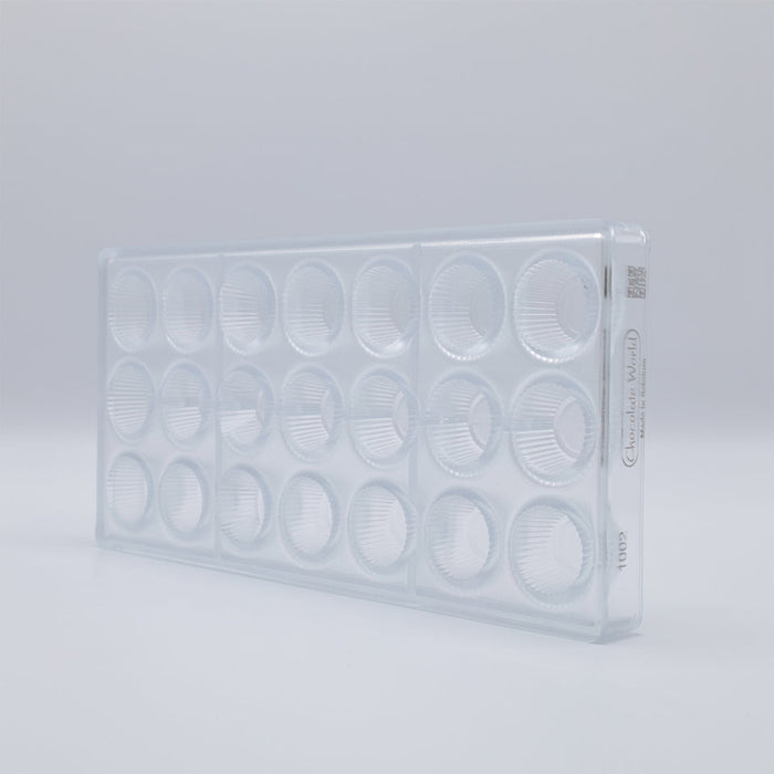 Chocolate World Round Cup Polycarbonate Chocolate Mold – 1.18 x 1.18 x 0.75 in, 21 Cavities