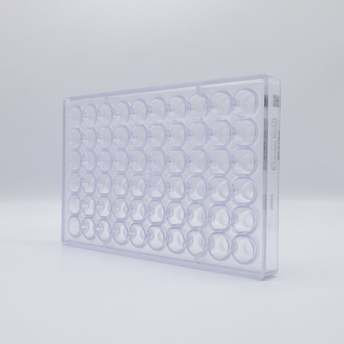 Chocolate World Round Hollow Polycarbonate Chocolate Mold – 1.34 in diameter x 0.87 in, 15 Cavities