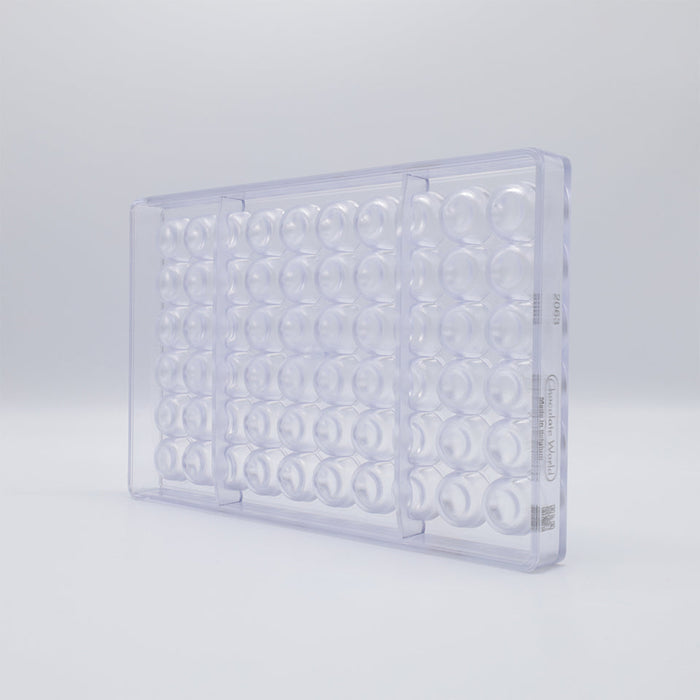 Chocolate World Round Hollow Polycarbonate Chocolate Mold – 1.34 in diameter x 0.87 in, 15 Cavities