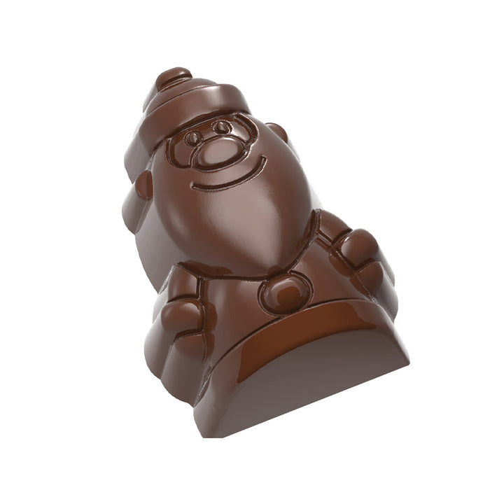 Chocolate World Santa Claus polycarbonate chocolate mold 1737CW with 6 cavities, professional Belgian confectionery mold for bonbons and pralines, clear polycarbonate santa claus chocolate mould 1737CW