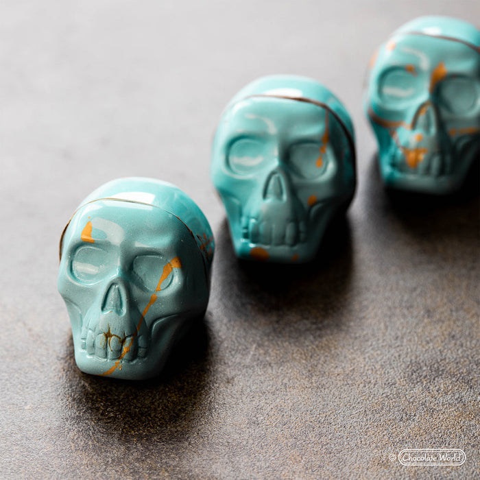 Chocolate World Skull Polycarbonate Chocolate Mold – ~1.18 x 0.98 x 0.71 in, 21 Cavities