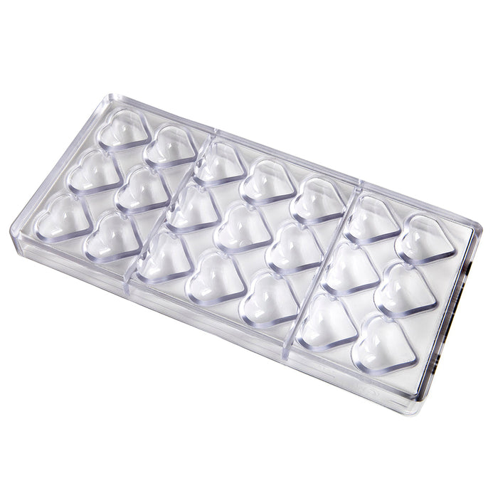 Chocolate World Small Puffy Heart Polycarbonate Chocolate Mold – 1.42 x 1.18 x 0.75 in, 21 Cavities