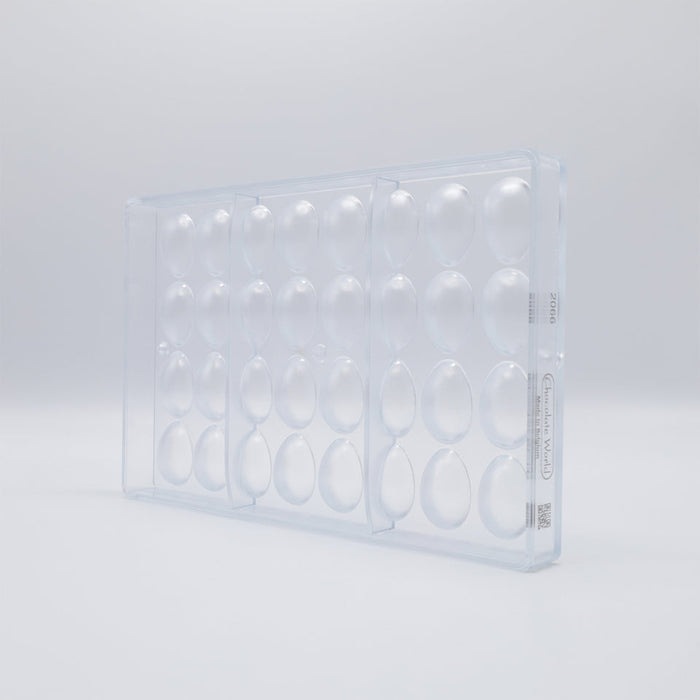 Chocolate World Smooth Egg 32mm Polycarbonate Chocolate Mold – 1.26 x 0.87 x 0.43 in, 32 Cavities
