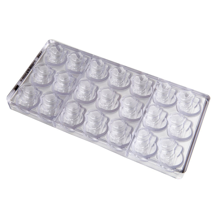 Chocolate World Snowman Polycarbonate Chocolate Mold – ~2.17 x 3.74 x 1.18 in, 6 Cavities