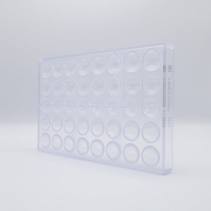Chocolate World Soccer/Football Polycarbonate Chocolate Mold – ~1.18 x 1.18 x 0.59 in, 21 Cavities