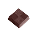 Chocolate World Square with Lines (33mm) polycarbonate chocolate mold 2359CW with 18 cavities, professional Belgian confectionery mold for bonbons and pralines, clear polycarbonate square with lines (33mm) chocolate mould 2359CW