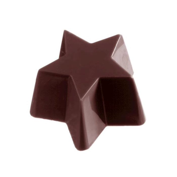Chocolate World Star Bouche polycarbonate chocolate mold 1390CW with 12 cavities, professional Belgian confectionery mold for bonbons and pralines, clear polycarbonate star bouche chocolate mould 1390CW