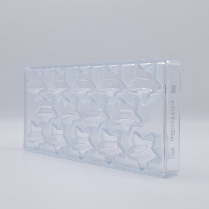 Chocolate World Star Bouche Polycarbonate Chocolate Mold – 1.77 x 1.77 x 0.98 in, 12 Cavities