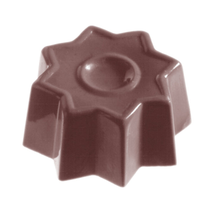 Chocolate World Star polycarbonate chocolate mold 1068CW with 24 cavities, professional Belgian confectionery mold for bonbons and pralines, clear polycarbonate star chocolate mould 1068CW