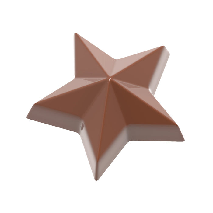 Chocolate World Star polycarbonate chocolate mold 1862CW with 14 cavities, professional Belgian confectionery mold for bonbons and pralines, clear polycarbonate star chocolate mould 1862CW