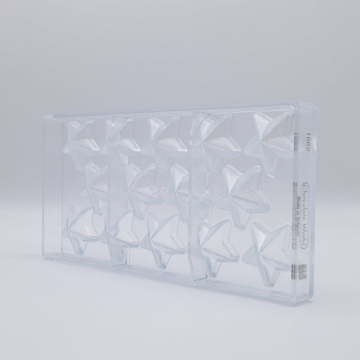 Chocolate World Star Polycarbonate Chocolate Mold – 1.67 x 1.75 x 0.69 in, 14 Cavities