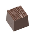Chocolate World Structura 2 Wood polycarbonate chocolate mold 1676CW with 21 cavities, professional Belgian confectionery mold for bonbons and pralines, clear polycarbonate structura 2 wood chocolate mould 1676CW
