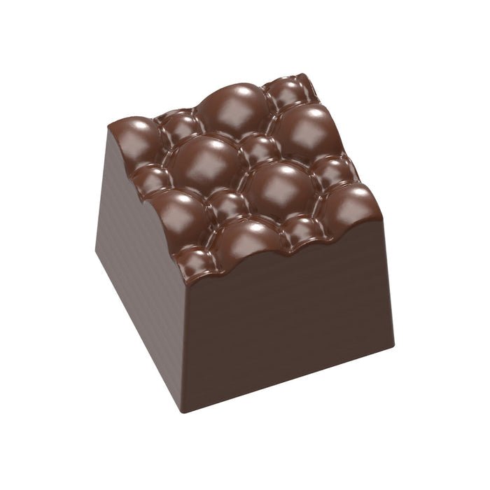 Chocolate World Structura 3 Bubble polycarbonate chocolate mold 1677CW with 21 cavities, professional Belgian confectionery mold for bonbons and pralines, clear polycarbonate structura 3 bubble chocolate mould 1677CW