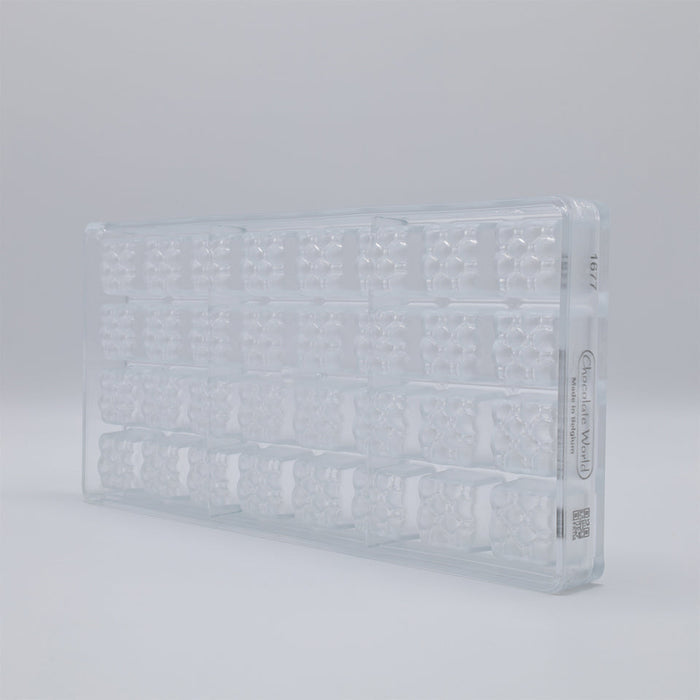 Chocolate World Structura 3 Bubble Polycarbonate Chocolate Mold – ~0.89 x 0.89 x 0.81 in, 32 Cavities
