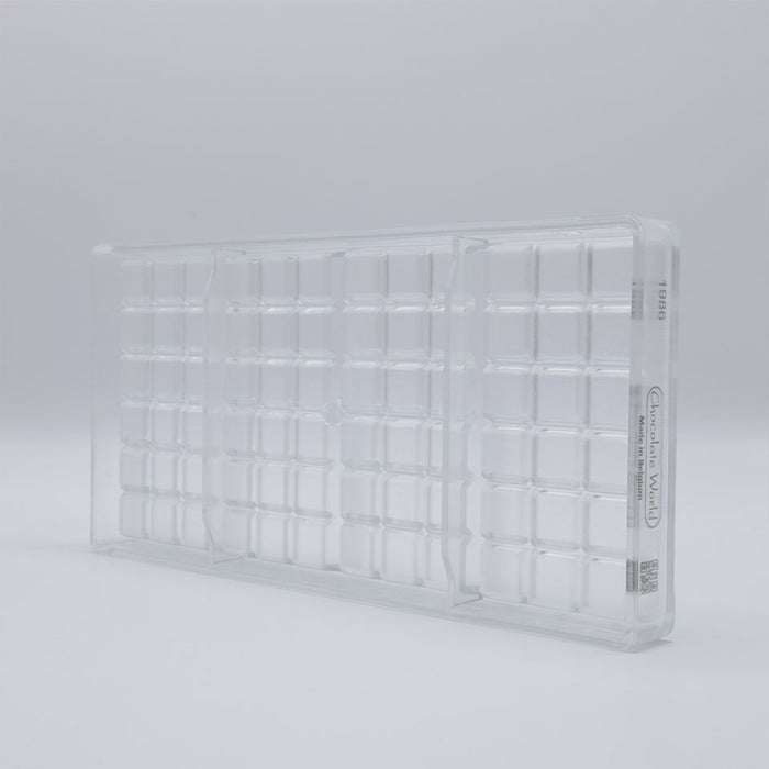 Chocolate World Tablet 3×6 Cubes Polycarbonate Chocolate Mold – ~4.72 x 3.15 x 0.39 in, 3 Cavities