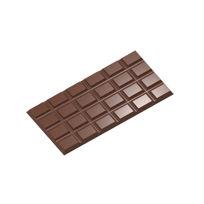 Chocolate World Tablet 4×6 Rectangle (6mm) polycarbonate chocolate mold 2438CW with 3 cavities, professional Belgian confectionery mold for bonbons and pralines, clear polycarbonate tablet 4×6 rectangle (6mm) chocolate mould 2438CW