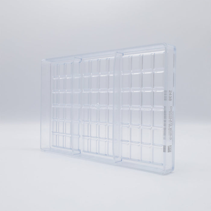 Chocolate World Tablet 4×6 Rectangle (6mm) Polycarbonate Chocolate Mold – 6.14 x 3.03 x 0.24 in, 3 Cavities