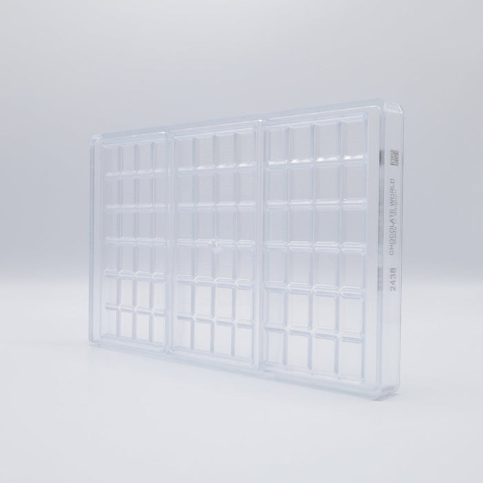 Chocolate World Tablet 4×6 Rectangle (6mm) Polycarbonate Chocolate Mold – 6.14 x 3.03 x 0.24 in, 3 Cavities