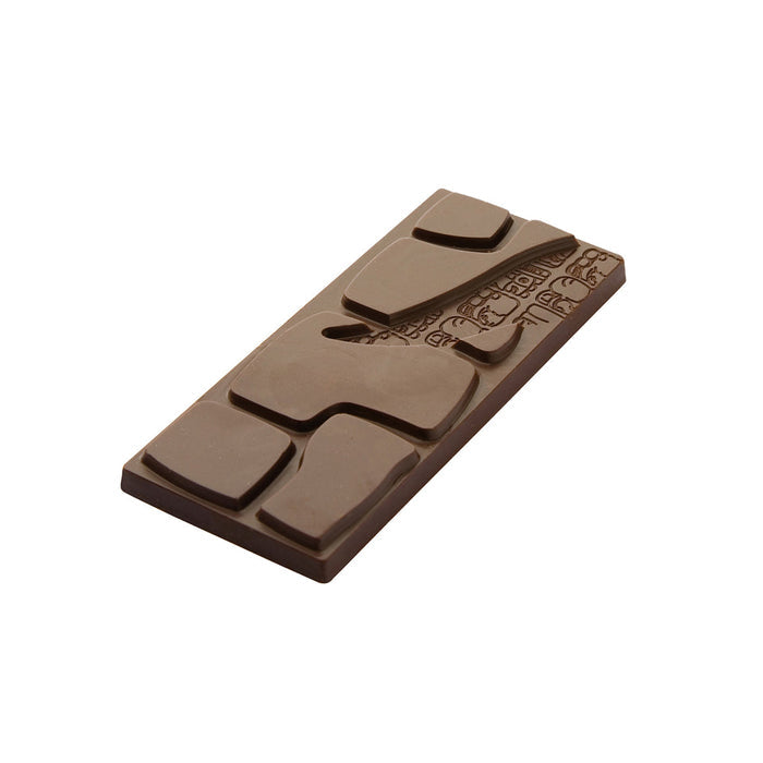Chocolate World Tablet 50g Glifi Pietra polycarbonate chocolate mold CF0804 with 4 cavities, professional Belgian confectionery mold for bonbons and pralines, clear polycarbonate tablet 50g glifi pietra chocolate mould CF0804