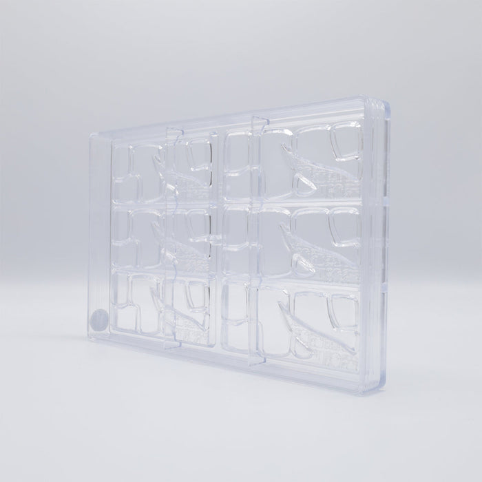Chocolate World Tablet 50g Glifi Pietra Polycarbonate Chocolate Mold – ~3.54 x 2.17 x 0.39 in, 4 Cavities