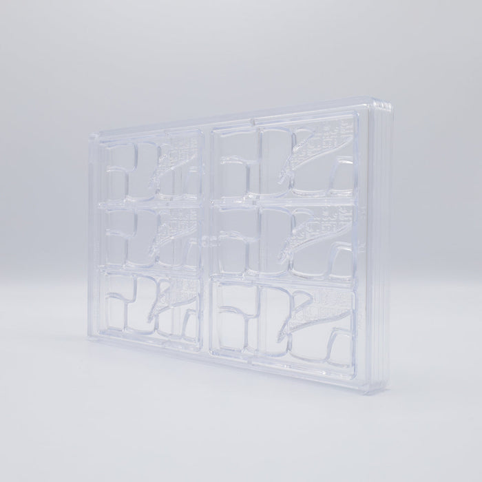 Chocolate World Tablet 50g Glifi Pietra Polycarbonate Chocolate Mold – ~3.54 x 2.17 x 0.39 in, 4 Cavities