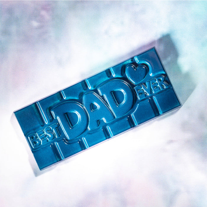 Chocolate World Tablet – 'Best Dad Ever' Message Polycarbonate Chocolate Mold – 4.65 x 1.97 x 0.31 in, 4 Cavities