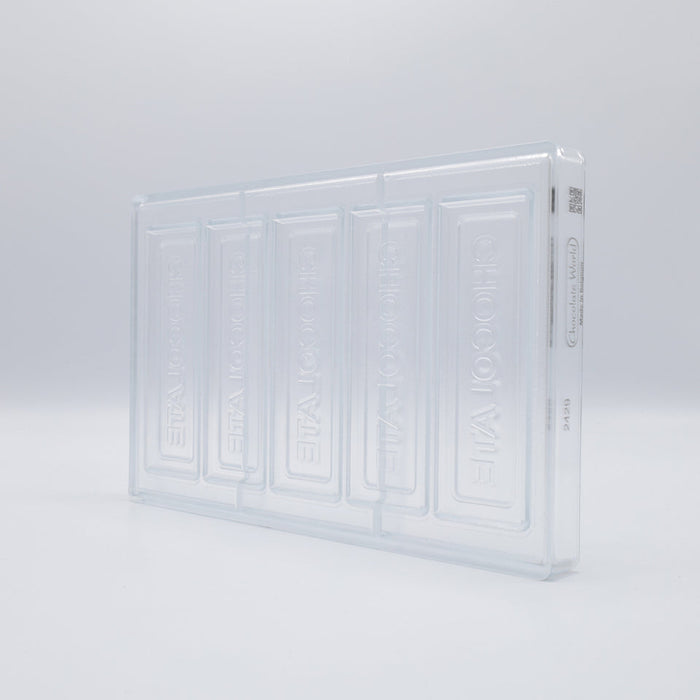 Chocolate World Tablet 'Chocolate' Polycarbonate Chocolate Mold – ~4.72 x 2.36 x 0.31 in, 3 Cavities