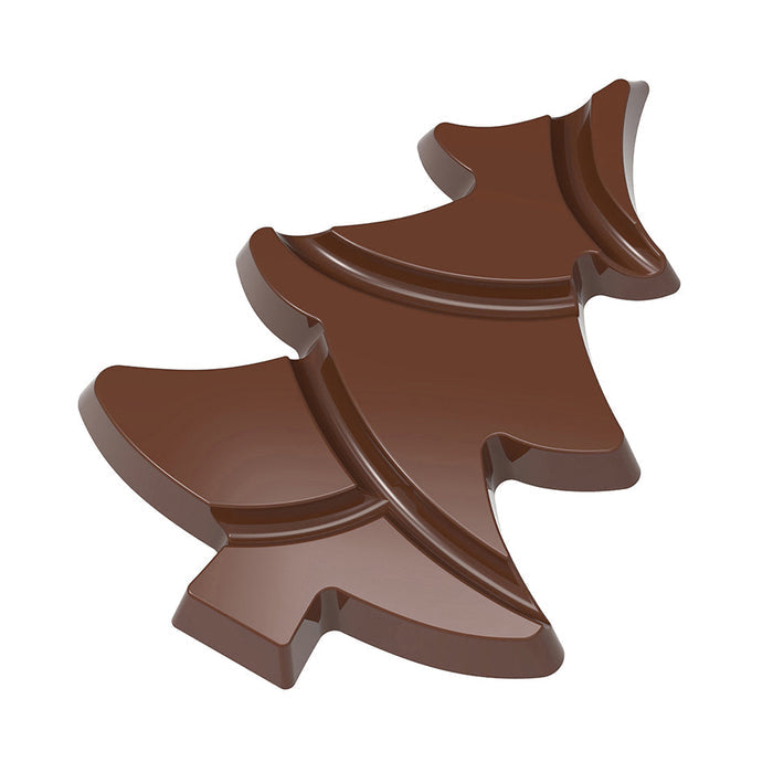 Chocolate World Tablet Christmas Tree 97mm Polycarbonate Chocolate Mold – 2.85 x 3.82 x 0.39 in, 4 Cavities