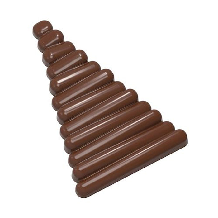 Chocolate World Tablet Christmas Tree polycarbonate chocolate mold 12178CW with 4 cavities, professional Belgian confectionery mold for bonbons and pralines, clear polycarbonate tablet christmas tree chocolate mould 12178CW