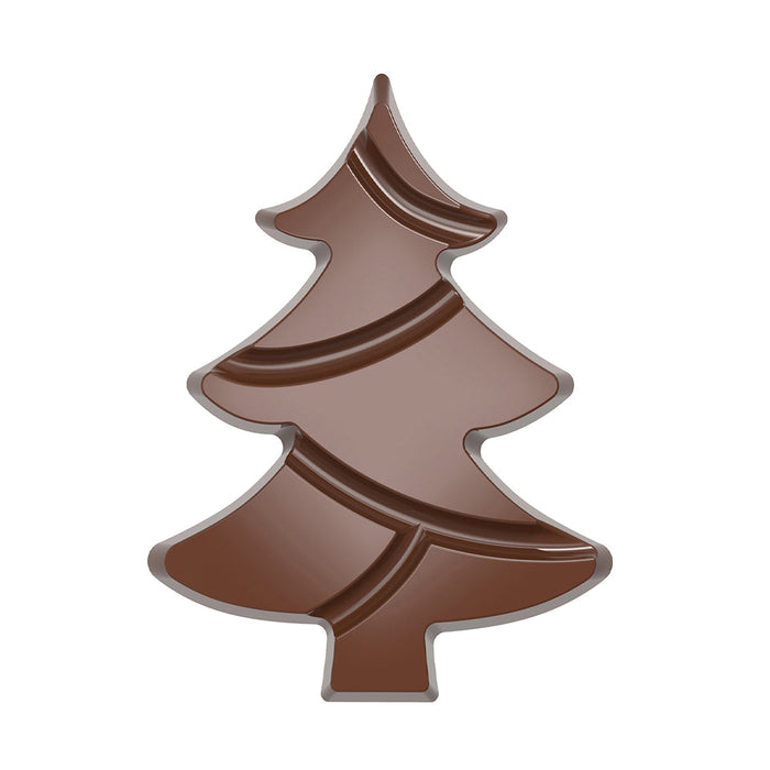 Chocolate World Tablet – Christmas Tree polycarbonate chocolate mold 12008CW with 2 cavities, professional Belgian confectionery mold for bonbons and pralines, clear polycarbonate tablet – christmas tree chocolate mould 12008CW