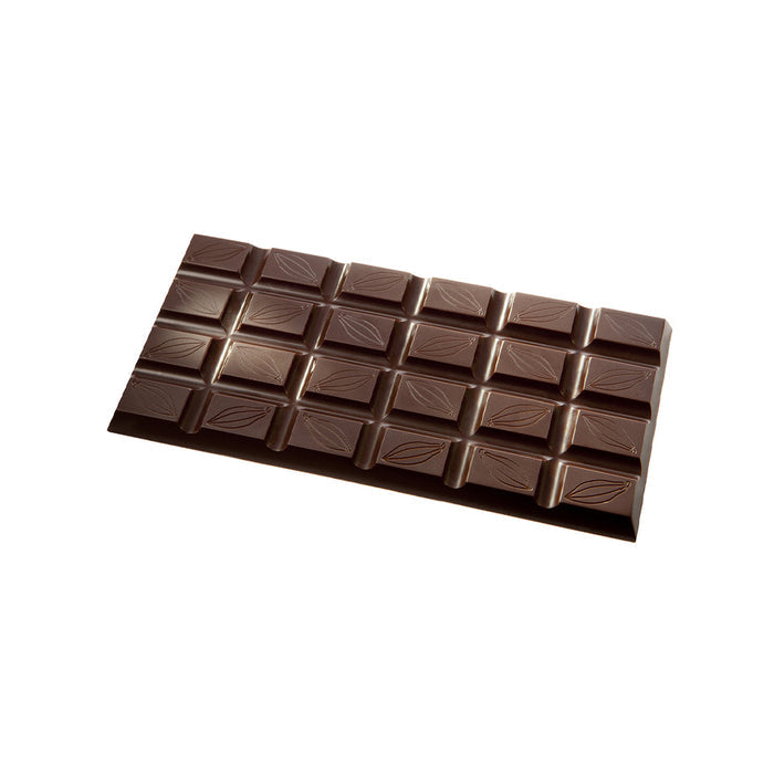 Chocolate World Tablet Cocoa Bean polycarbonate chocolate mold 2398CW with 3 cavities, professional Belgian confectionery mold for bonbons and pralines, clear polycarbonate tablet cocoa bean chocolate mould 2398CW