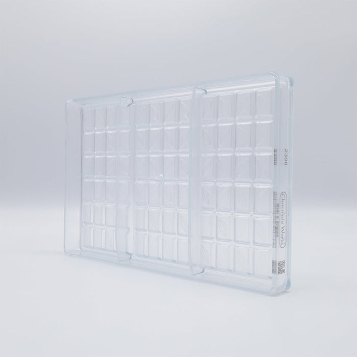 Chocolate World Tablet Cocoa Bean Polycarbonate Chocolate Mold – ~4.72 x 2.36 x 0.39 in, 3 Cavities