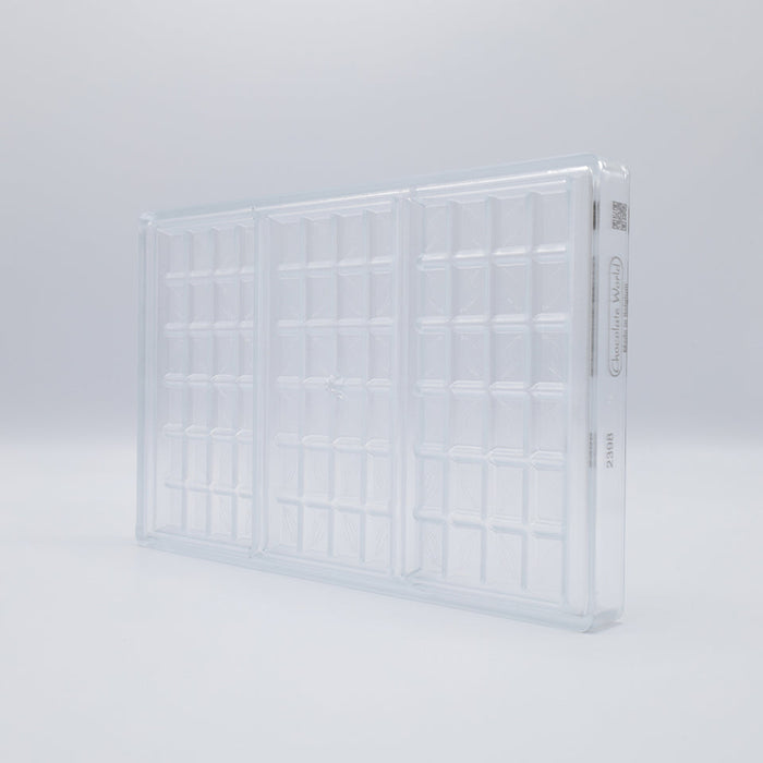 Chocolate World Tablet Cocoa Bean Polycarbonate Chocolate Mold – ~4.72 x 2.36 x 0.39 in, 3 Cavities