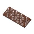 Chocolate World Tablet Convex Triangles polycarbonate chocolate mold 12042CW with 4 cavities, professional Belgian confectionery mold for bonbons and pralines, clear polycarbonate tablet convex triangles chocolate mould 12042CW
