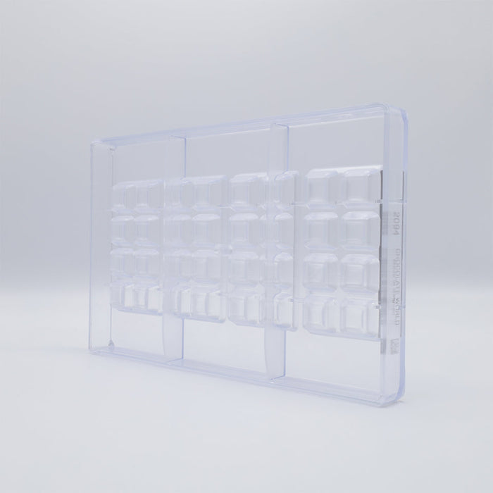 Chocolate World Tablet Cubes 2×4 Polycarbonate Chocolate Mold – 4.49 x 2.17 x 0.37 in, 3 Cavities