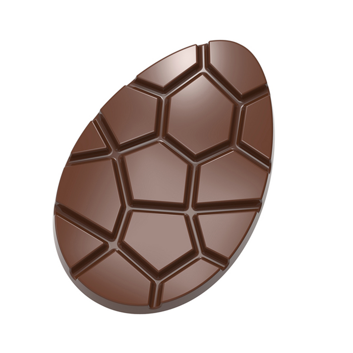 Chocolate World Tablet – Easter Egg polycarbonate chocolate mold 12028CW with 2 cavities, professional Belgian confectionery mold for bonbons and pralines, clear polycarbonate tablet – easter egg chocolate mould 12028CW