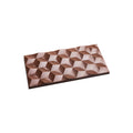 Chocolate World Tablet Facet (Cube Illusion) polycarbonate chocolate mold 2448CW with 3 cavities, professional Belgian confectionery mold for bonbons and pralines, clear polycarbonate tablet facet (cube illusion) chocolate mould 2448CW