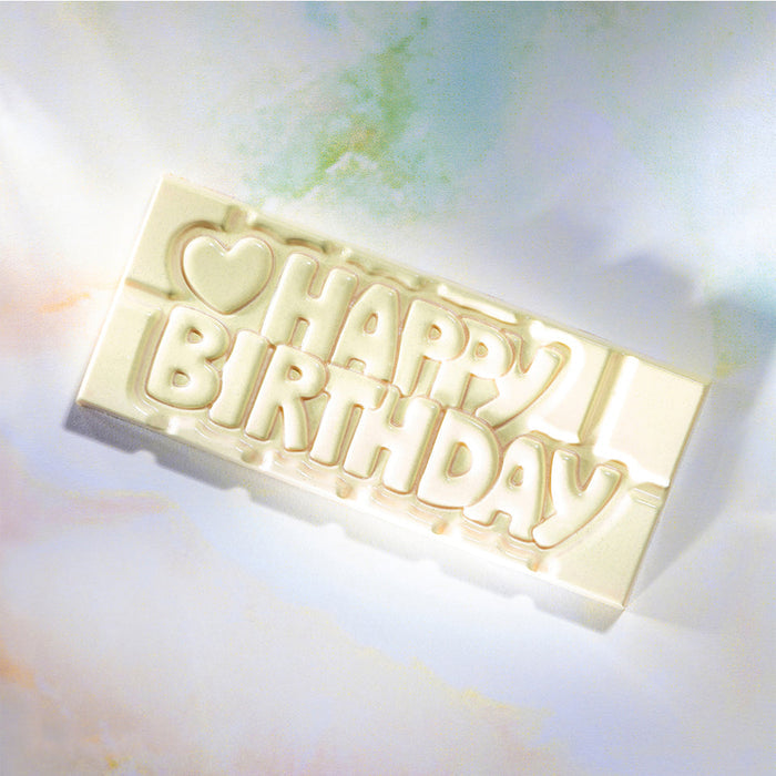 Chocolate World Tablet – 'Happy Birthday' Message Polycarbonate Chocolate Mold – 4.65 x 1.97 x 0.31 in, 4 Cavities