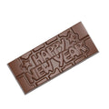 Chocolate World Tablet – 'Happy New Year' Message polycarbonate chocolate mold 12026CW with 4 cavities, professional Belgian confectionery mold for bonbons and pralines, clear polycarbonate tablet – 'happy new year' message chocolate mould 12026CW