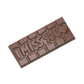 Chocolate World Tablet – 'I Miss You' Message polycarbonate chocolate mold 12005CW with 4 cavities, professional Belgian confectionery mold for bonbons and pralines, clear polycarbonate tablet – 'i miss you' message chocolate mould 12005CW