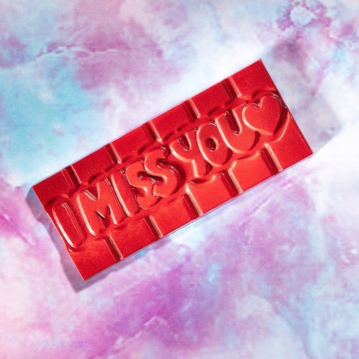 Chocolate World Tablet – 'I Miss You' Message Polycarbonate Chocolate Mold – 4.65 x 1.97 x 0.31 in, 4 Cavities